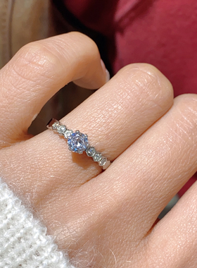 蜂巢钻戒大钻女钛钢镀18k金锆石戒指小众设计蜂窝婚戒不掉色