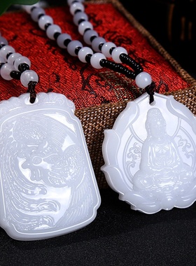 仿玉貔貅毛衣链长款百搭平安扣吊坠衣服挂饰男女款项链民族风饰品