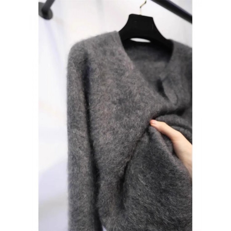 2025秋冬新款100%纯山羊绒套头毛衣女灰色宽松大码显瘦针织打底衫,淘宝优惠券,粉丝福利购,淘宝优惠卷