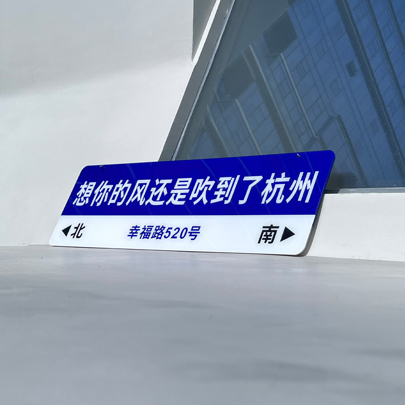 在我哪里很想你网红路牌指示牌定制想你的风还是吹到了重庆南京杭 - 图2