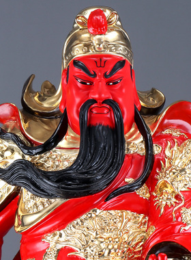 纯铜鎏金武财神供奉关公圆通佛具