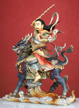黄铜彩绘九天应元雷普化天尊神像