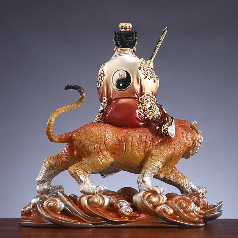 琉晶彩张天师神像摆件黄铜张天师张道陵正一天师骑虎铜像祖师爷_虎窝淘