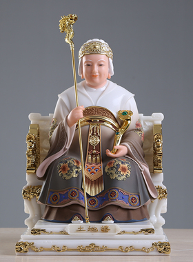 汉白玉石雕土地爷土地公摆件