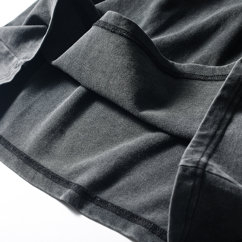 美式复古！水洗做旧！全棉磨毛！2024春夏新款男士休闲短袖T恤衫 - 图2