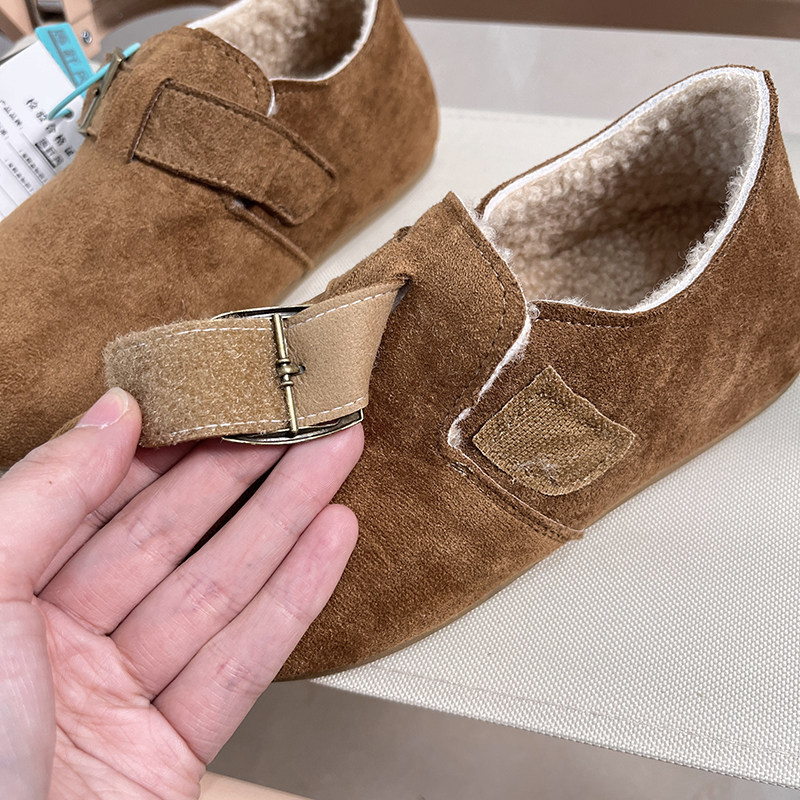 复古勃肯鞋！反绒革鞋面+橡胶软底！冬季女士一脚蹬加绒保暖棉鞋,淘宝优惠券,粉丝福利购,淘宝优惠卷