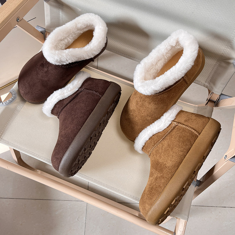 2025冬季新款女厚底防滑雪地短靴！加厚仿皮毛一体！加绒保暖棉鞋,淘宝优惠券,粉丝福利购,淘宝优惠卷