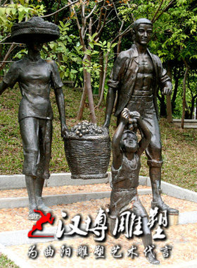 玻璃钢渔民文化人物雕塑