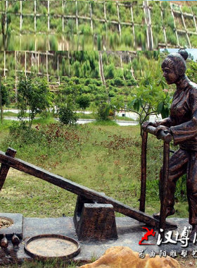 玻璃钢户外公园景观人物雕塑