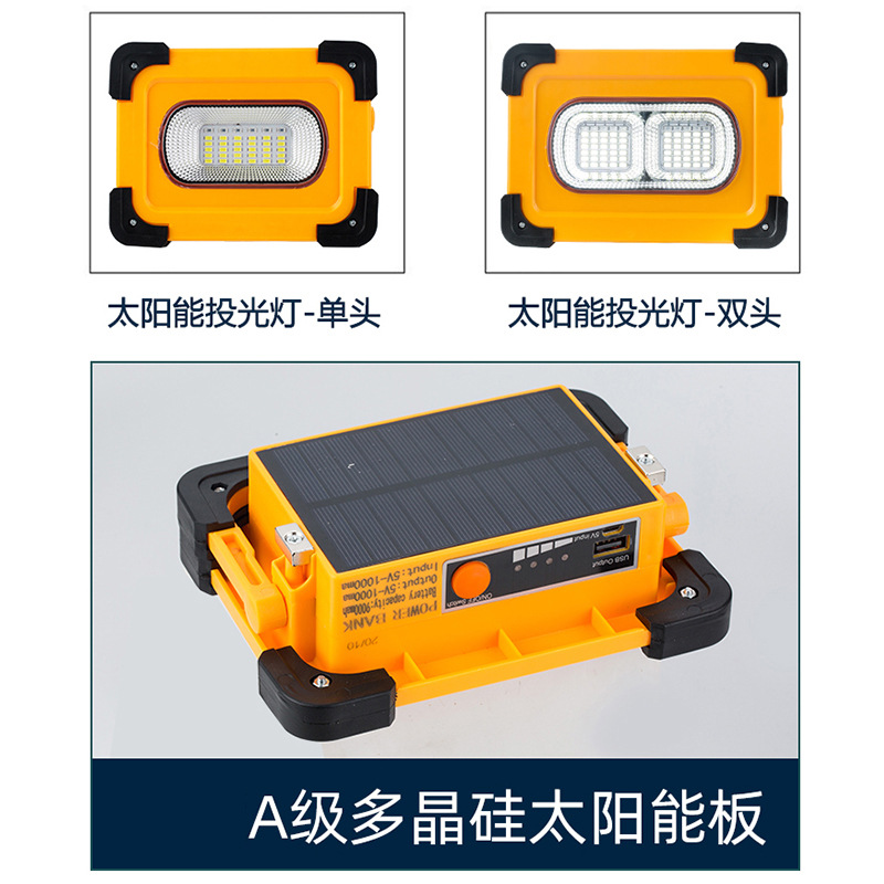 光韵LED充电投强光灯户外工地停电照明露营摆地摊手提家用应急灯-图1