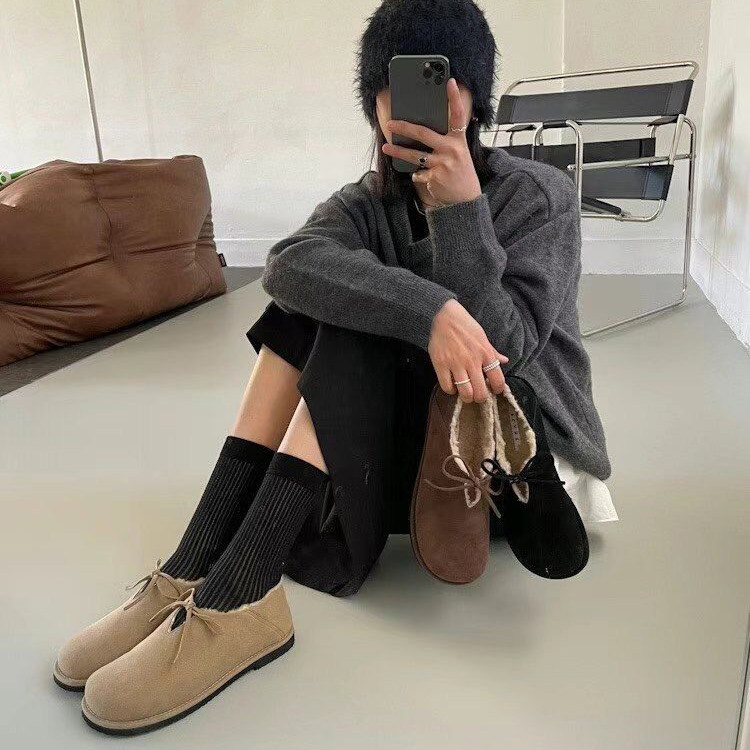 苏木槿复古百搭加绒保暖V口平底低帮女鞋棉鞋女2026冬东大门新款,淘宝优惠券,粉丝福利购,淘宝优惠卷