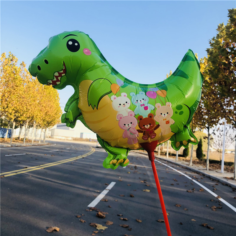 中号托杆儿童卡通气球微商地推活动小礼品铝膜球地摊充气玩具动物 - 图2