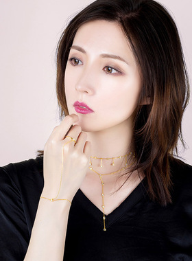 小众设计泡泡水钻项链女925