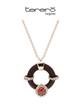 意大利Terero复古宝石如璧吊坠项链女纯银毛衣链三八节母亲礼物