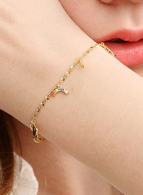 日月星辰恶魔之眼玩趣手链女S925纯银简约个性手饰品送女朋友礼物