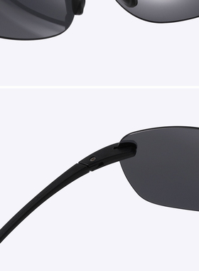 不眠日白敬亭丁奇同款偏光高级运动骑行太阳镜无框户外墨镜男眼镜