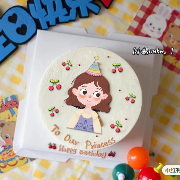 小红书手绘卡通可爱女生日蛋糕装饰祝福语巧克力转印纸烘焙用纸