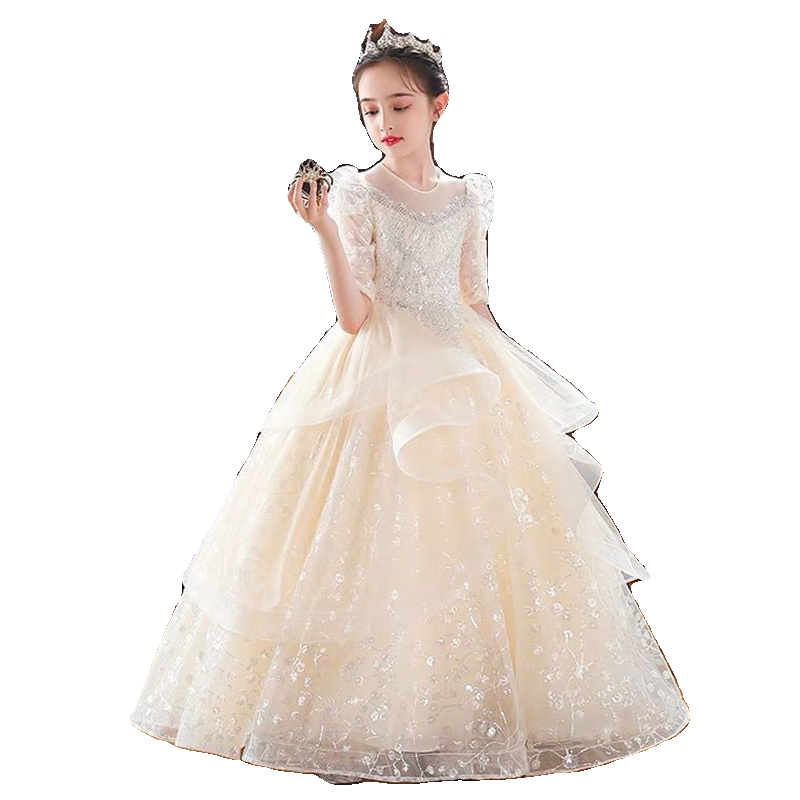 儿童礼服大码高端生日宴婚纱走秀女大童主持人女孩钢琴演奏演出服,淘宝优惠券,粉丝福利购,淘宝优惠卷