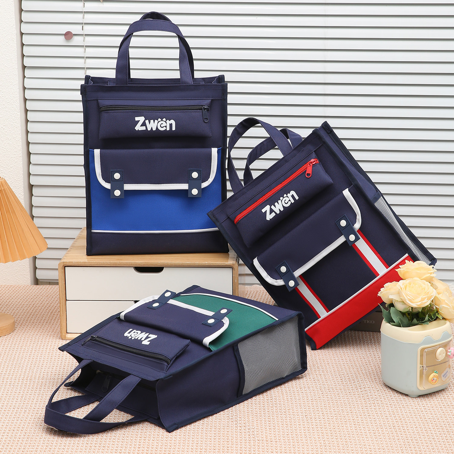 便携手提袋新款小学生文件袋英伦补习袋牛津布补课袋大容量学习袋,淘宝优惠券,粉丝福利购,淘宝优惠卷