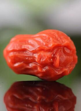 南红玛瑙小白菜通孔配件手工diy文玩时尚配饰佛珠串珠手链饰品