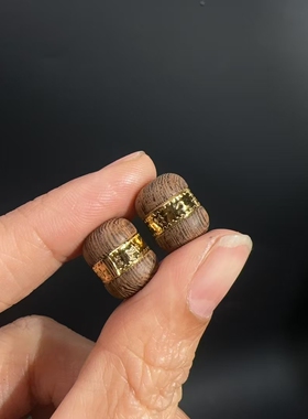 鸡翅木金箔路路通桶珠饰品配件