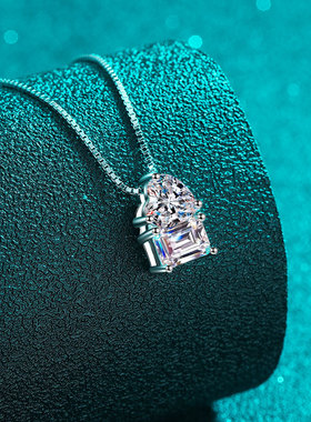 PT950铂金方糖女方形锁骨链