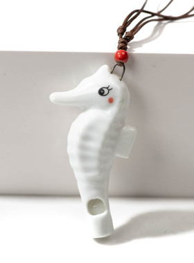 萌宠陶瓷口哨项链可爱海马韩版情侣项链男女创意陶瓷首饰品X836