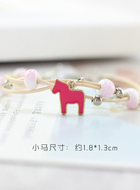 「梦中的小马」韩国复古甜美陶瓷简约学生情侣手链女生日韩版饰品