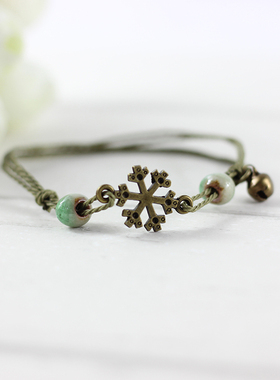 陶瓷手工编织雪花领结首饰品