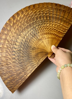 正宗金丝楠木扇子实木小叶苏扇工艺扇折扇送礼精品喜扇美人扇送礼