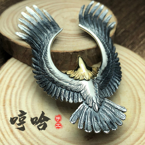 哼哈手工horizon blue娜迦鹰najia吊坠925纯银日韩潮流饰品定制 - 图0