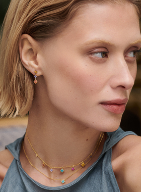 幸运四叶花项链女锁骨链