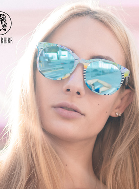 SKULL RIDER墨镜女韩版潮复古原宿风大脸潮人个性街拍太阳镜圆脸