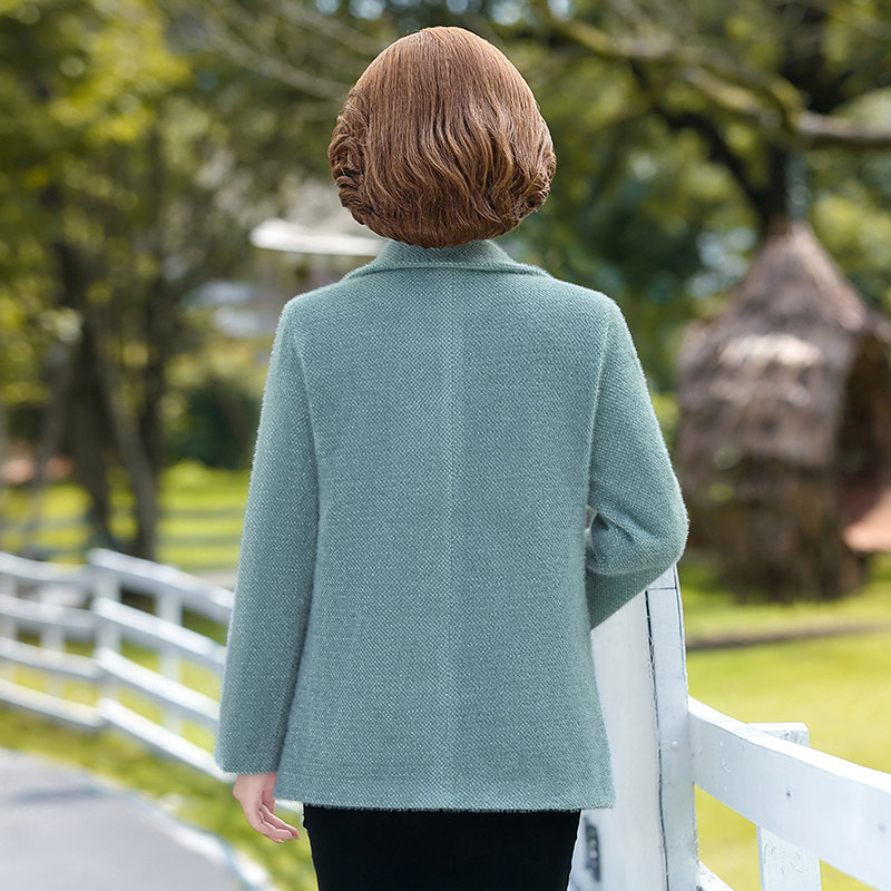 中老年女装秋冬外套短款40毛呢大衣 韵姿萱中老年女装