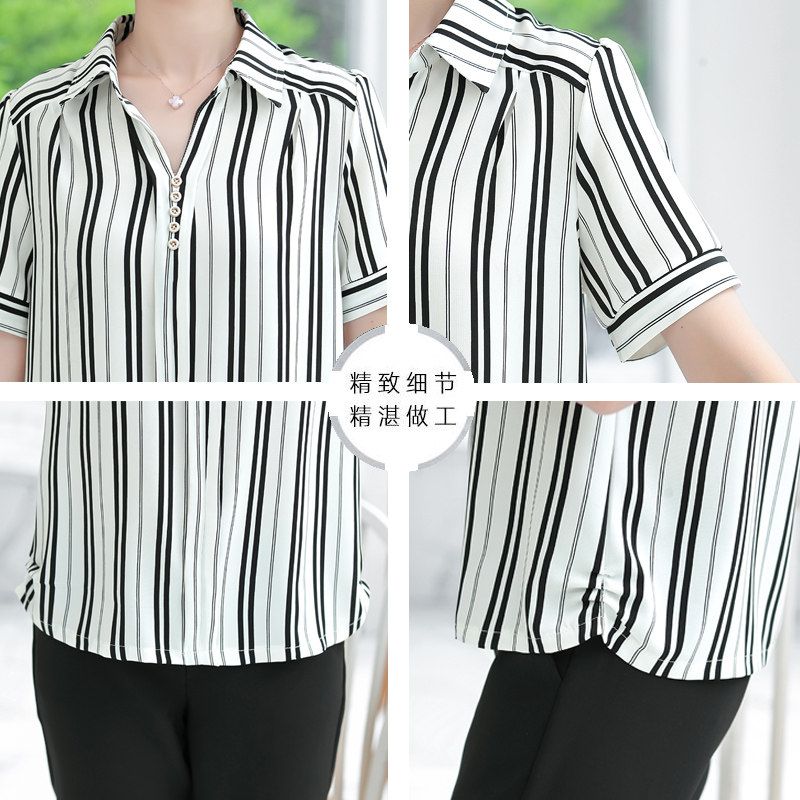 妈妈夏装套装短袖t恤洋气新款衬衫 韵姿萱中老年女装