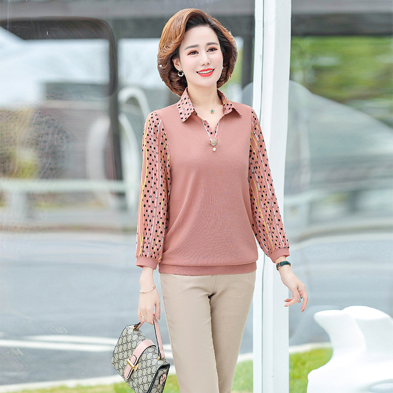 妈妈秋装洋气套装中老年女装小衫 韵姿萱中老年女装