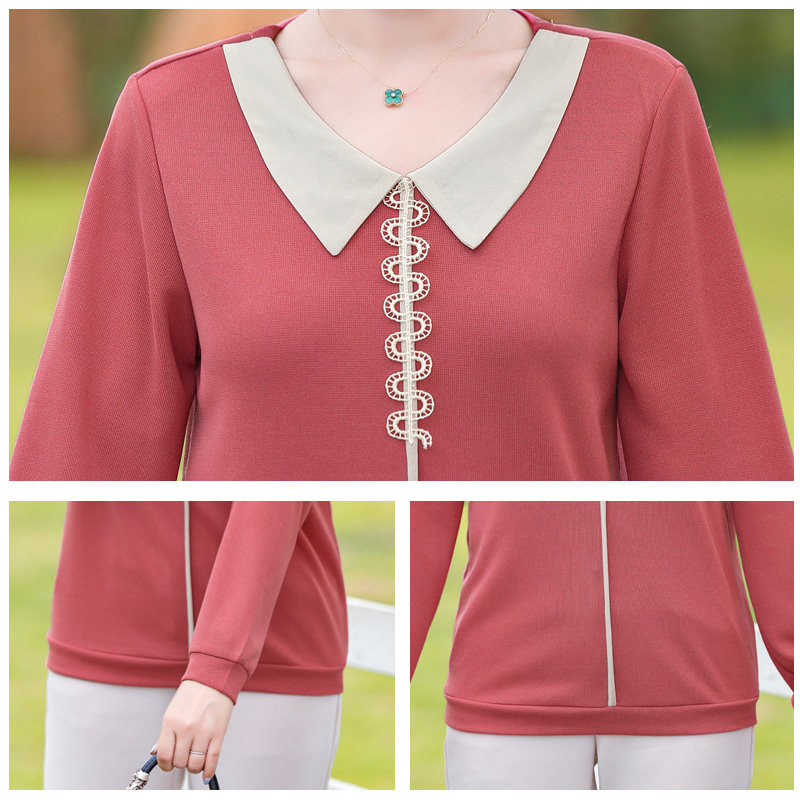 秋装长袖新款2021中年女洋气小衫 韵姿萱中老年女装