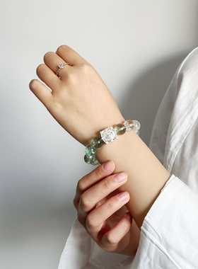 TTS·原创设计绿阿塞绿荧石绿幽灵绿意盎然水晶手串送女友礼物