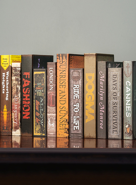 假书仿真书装饰品摆件餐厅咖啡厅客厅书架创意家居摆设复古装饰书