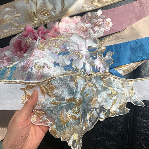 芥子记【刺绣腰封集合】玉人歌桃花金荷汉服混搭传统 - 图0