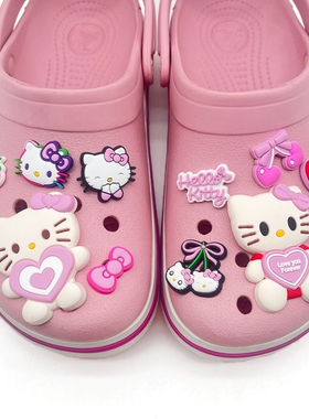 洞洞鞋配饰大号Hellokitty系列卡通鞋花新款diy配件适配crocs鞋扣