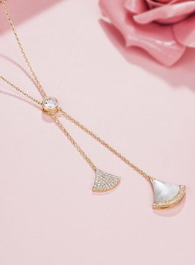 glamever银杏吊坠小裙子项链