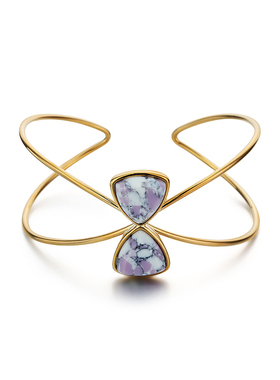 大理石紫色蝴蝶几何手镯送妈妈