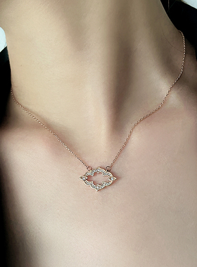 吊坠ins嘻哈风玫瑰金饰品锁骨链