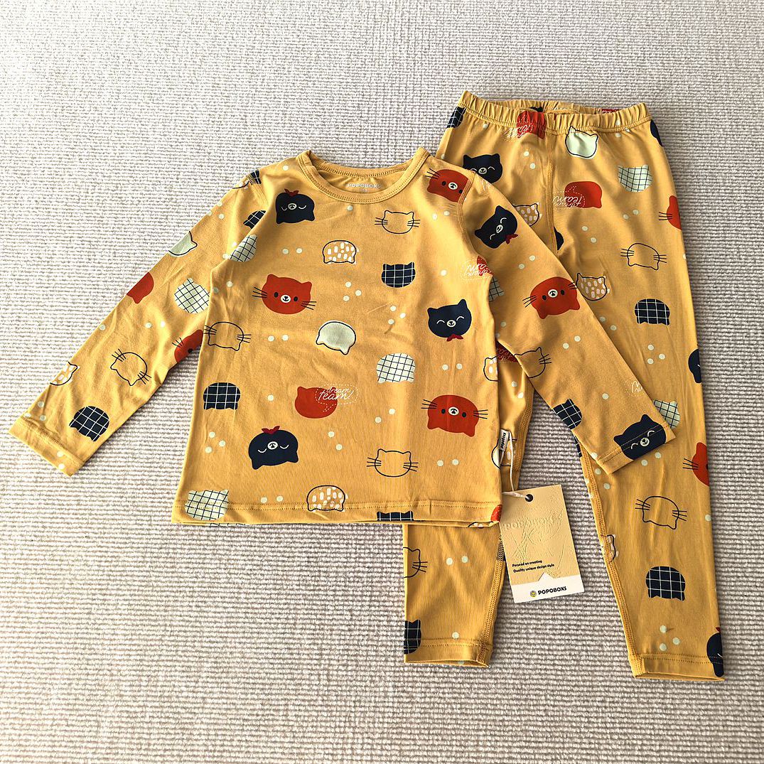 90-170码~四季款男女童装 莫代尔棉弹力柔软卡通家居服内衣套装 - 图2