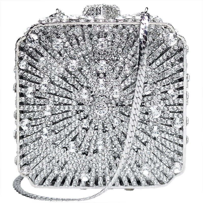 轻奢闪钻装饰包高级感礼服搭配晚宴包银色迷你包包新款手拎小方包,淘宝优惠券,粉丝福利购,淘宝优惠卷