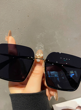 黑色大框墨镜女方形圆脸显瘦素颜