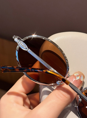 复古老钱风金属银色茶片墨镜