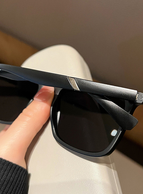 防紫外线方形复古男士偏光墨镜