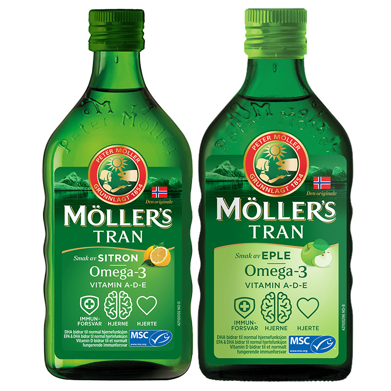 挪威mollers沐乐思鳕鱼肝油儿童成人孕妇强记忆力苹果 柠檬味